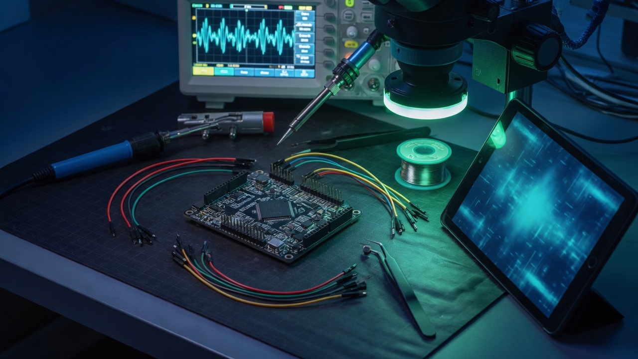 Embedded development board with jumper wires